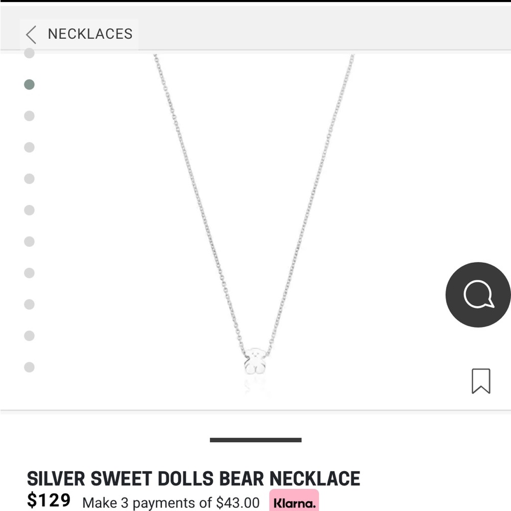 Tous silver bear necklace